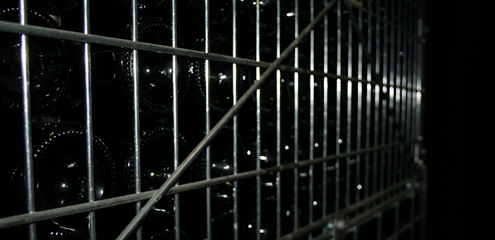 Bouteilles de Champagne vieillissement en caves