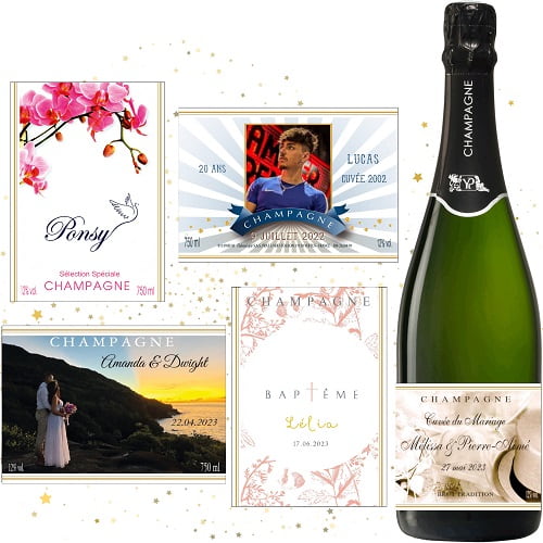 Personnaliser une bouteille de Champagne pour un cadeau