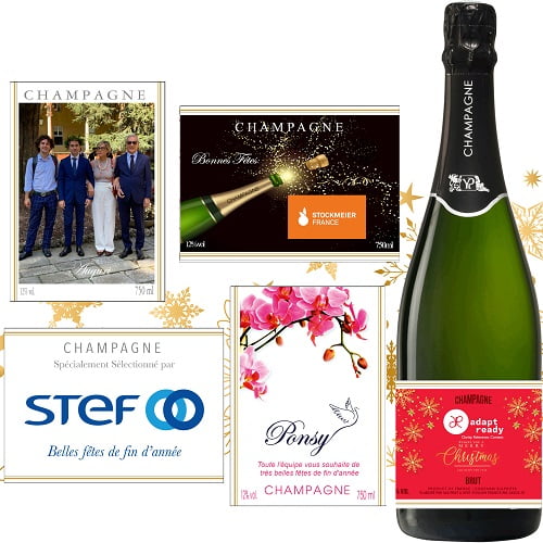 Champagne personnalisé pour Noel