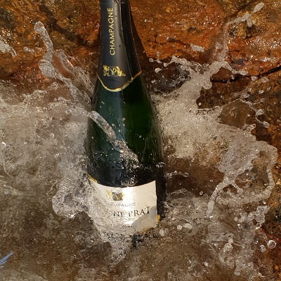 fresh vintage champagne for an aperitif