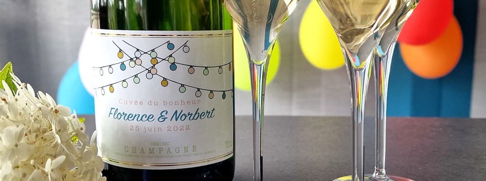 Champagne personnalisé pour un anniversaire