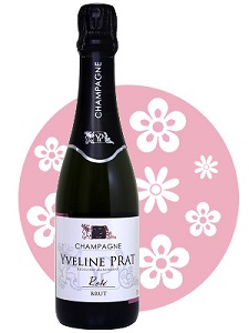 Petite bouteille de champagne rosé pour chasse aux oeufs de paques