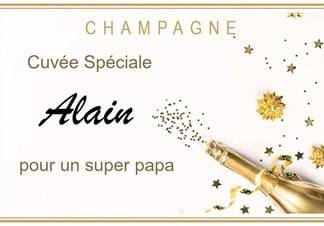 Champagne personnalisé pour la fete des pères