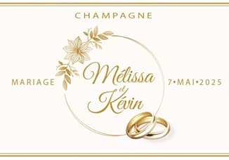 Etiquette personnalisée champagne pour mariage hommes