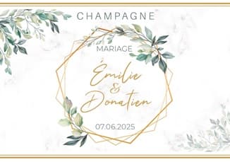 Etiquette personnalisée champagne pour anniversaire de mariage