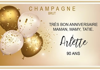 Champagne personnalisé anniversaire
