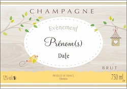 Petit oiseau de Paques pour décorer bouteille de Champagne