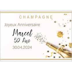 Champagne pour anniversaire avec tiquette personnalise
