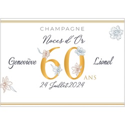 etiquette avec chiffre floraux pour fter un anniversaire ou un anniversaire de mariage