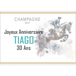 Champagne pour anniversaire pour un cavalier