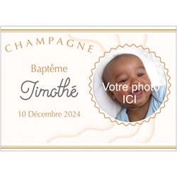 Etiquette pour baptme avec photo
