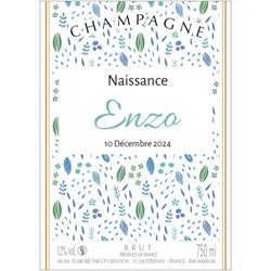 champagne avec tiquette personnalise pour un bapteme