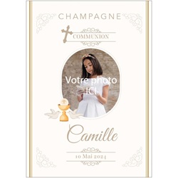 champagne pour communion avec tiquette avec photo