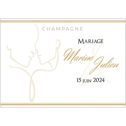 Champagne personnalis pour mariage avec tiquette couple stylis