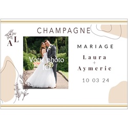 tiquette personnalise pour mariage design naturel avec photo