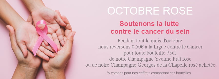 Bouteille de champagne rosé prix direct du vigneron pour octobre rose