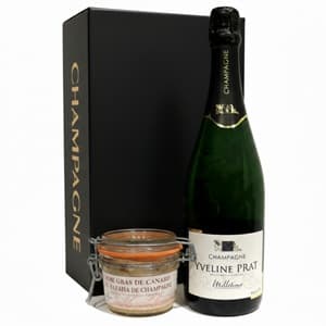Coffret Champagne et foie gras fermier un beau panier garni pour un cadeau