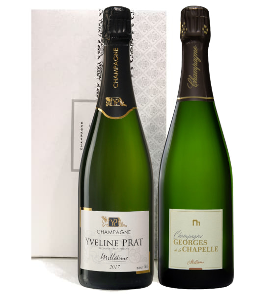 Coffret de champagne 2 bouteilles millésime pour un cadeau de luxe 