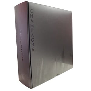 Coffret cadeau pour offrir 3 bouteilles de Champagne ou 1 bouteille et 2 flutes