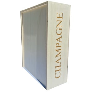 Coffret de Champagne en bois pour un magnum et 2 flutes