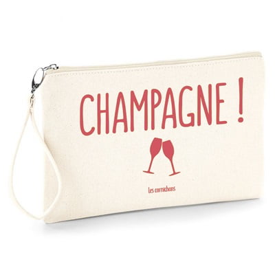 Pochette de voyage Champagne pour partir en voyage ou glisser dans son sac