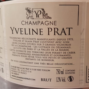 Contre-etiquette champagne Yveline Prat