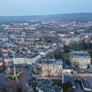 Epernay vu du ciel depuis le ballon captif